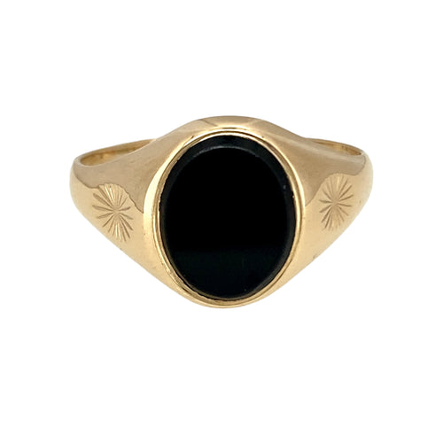 9ct Gold & Onyx Oval Signet Ring