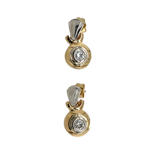 14ct Gold & Diamond Set Drop Earrings