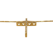 Load image into Gallery viewer, 18ct Gold &amp; Diamond Set Cross 20&quot; Necklace
