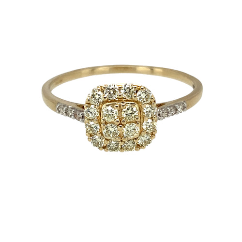 9ct Gold & Diamond Set Halo Style Cluster Ring