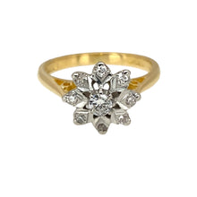 Load image into Gallery viewer, 18ct Gold &amp; Diamond Set Flower/Star Cluster Ring
