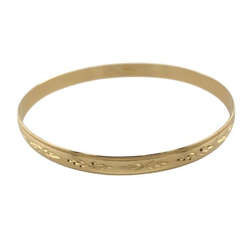 9ct Solid Gold Patterned Bangle