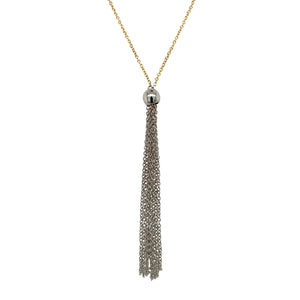 18ct Gold 18" Ball Tassel Necklace