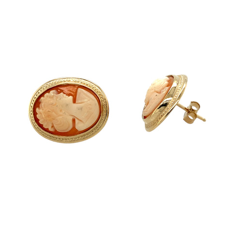 9ct Gold & Cameo Stud Earrings