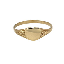 Load image into Gallery viewer, New 9ct Gold Patterned Heart Signet Ring
