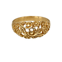 Load image into Gallery viewer, New 9ct Gold Filigree Patterned Wide Band Ring
