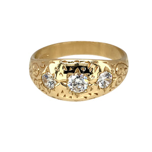 New 9ct Gold & Cubic Zirconia Trilogy Ring