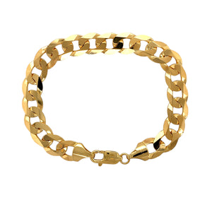 New 9ct Solid Gold 8.75" Curb Bracelet