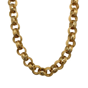 New 9ct Solid Gold 19" Patterned Belcher Chain 47 grams