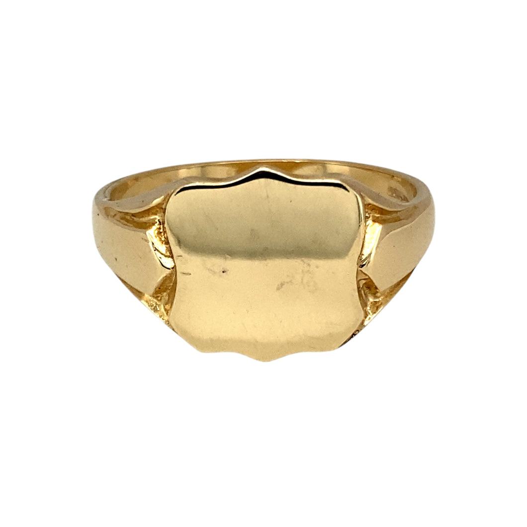 New 9ct Gold Shield Signet Ring