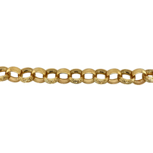 New 9ct Solid Gold 9" Patterned Belcher Bracelet