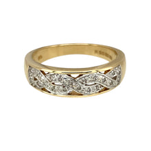 Load image into Gallery viewer, 9ct Gold &amp; Diamond Set Twisted Band Ring
