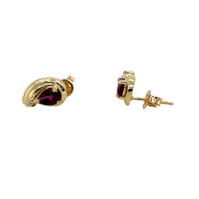 Load image into Gallery viewer, 9ct Gold Diamond &amp; Pink Tourmaline Set Stud Earrings
