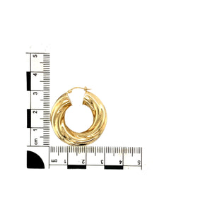 9ct Gold Twisted Hoop Creole Earrings