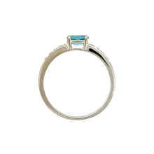 Load image into Gallery viewer, 9ct White Gold Diamond &amp; Blue Topaz Set Band Ring
