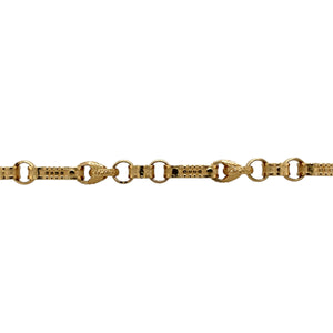 New 9ct Gold 7.75" Fancy Patterned Gypsy Style Link Bracelet