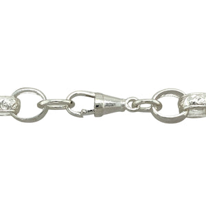 New 925 Silver 25" Solid Patterned Belcher Chain with the weight 95.40 grams and link width 11mm