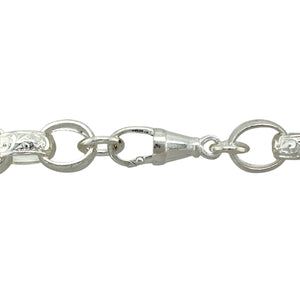 New 925 Silver 26" Solid Patterned Belcher Chain with the weight 97.70 grams and link width 11mm