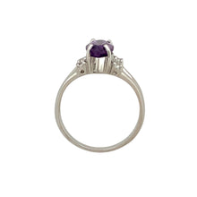 Load image into Gallery viewer, 9ct White Gold Amethyst &amp; Cubic Zirconia Set Ring
