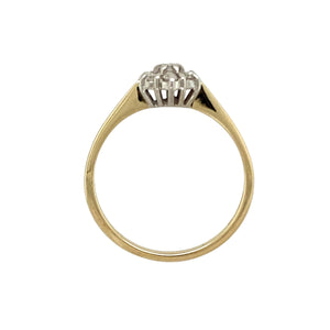 9ct Gold & Diamond Set Flower Cluster Ring