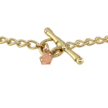 Load image into Gallery viewer, Preowned 9ct Yellow and Rose Gold Clogau 7.75&quot; T Bar Charm Bracelet with the weight 6.90 grams and link width 4mm
