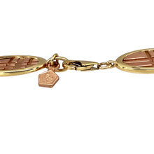 Load image into Gallery viewer, Preowned 9ct Yellow and Rose Gold Clogau 7.75&quot; Mackintosh Criss Cross Oval Bracelet with the weight 16 grams and link width 10mm
