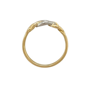 9ct Gold & Diamond Set Curb Link Ring