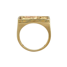 Load image into Gallery viewer, 9ct Gold Diamond &amp; Mother of Pearl Set Patterned Clogau Signet Ring
