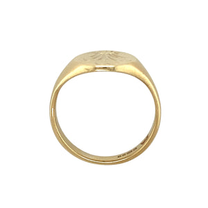 9ct Gold Welsh Three Feathers Oval Signet Ring