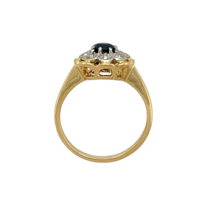 18ct Gold Diamond & Sapphire Set Flower Ring