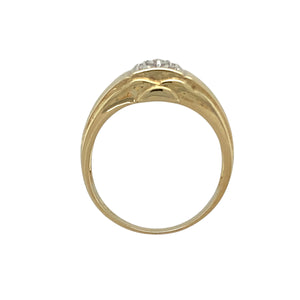 9ct Gold & Diamond Set Cluster Signet Ring