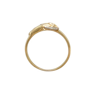 9ct Gold & Diamond Set Buckle Ring