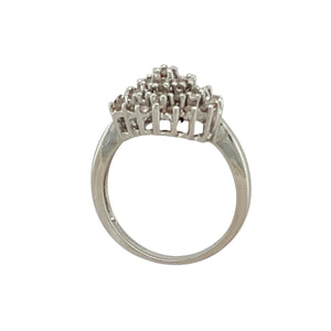 9ct White Gold & Diamond Set Cluster Ring