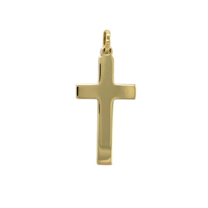 Preowned 9ct Yellow Solid Gold Plain Cross Pendant with the weight 5.30 grams