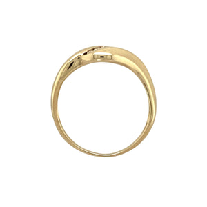 9ct Gold & Diamond Set Swirl Twist Band Ring