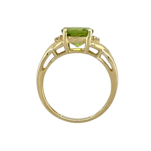 9ct Gold Diamond & Peridot Set Ring