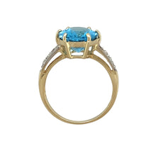 Load image into Gallery viewer, 9ct Gold Diamond &amp; Blue Topaz Set Dress Ring
