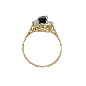 9ct Gold Diamond & Sapphire Set Cluster Ring