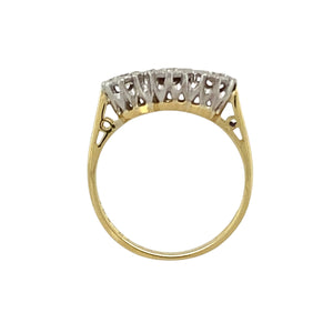 18ct Gold & Diamond Illusion Set Trilogy Ring