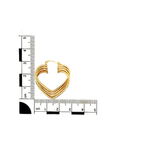 9ct Gold Tube Heart Creole Earrings