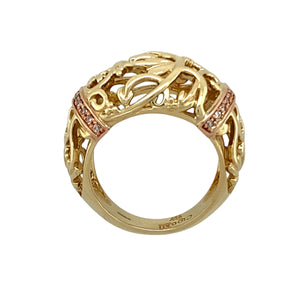 9ct Gold & Diamond Set Clogau Set Rounded Vine Wide Band Ring