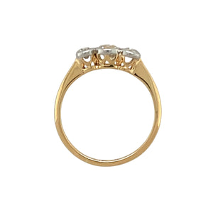 18ct Gold & Diamond Rubover Set Trilogy Ring