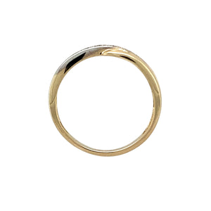 9ct Gold & Diamond Set Crossover Band Ring