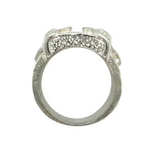 New 925 Silver Double Buckle Ring