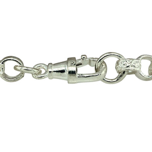 New 925 Solid Silver 6.5" Patterned Belcher Bracelet with the approximate weight 11 gram and link width 6mm