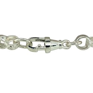 New 925 Solid Silver 7.25" to 7.5" Patterned Belcher Bracelet with the approximate weight 13 gram and link width 6mm