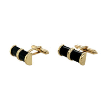 Load image into Gallery viewer, 9ct Gold &amp; Black Stone Cufflinks
