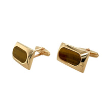 Load image into Gallery viewer, 9ct Gold &amp; Tiger&#39;s Eye Cufflinks
