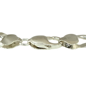 New 925 Solid Silver 8.5" Curb Bracelet with the approximate weight 37 grams and link width 14mm