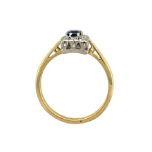 Load image into Gallery viewer, 18ct Gold &amp; Platinum Diamond &amp; Sapphire Set Vintage Cluster Ring
